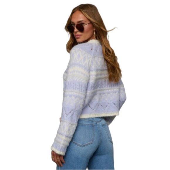 Lush Lilac Fair Isle Crop Sweater – Size XL – NWT - Picture 3 of 4